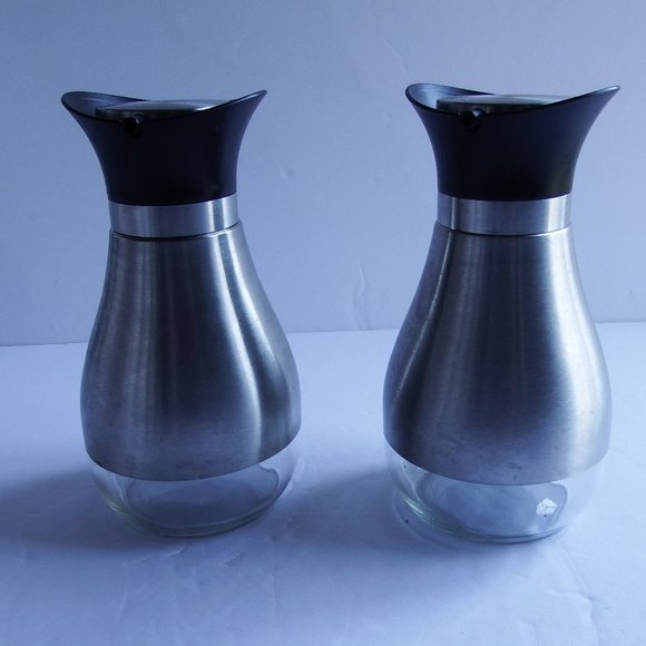 Stainless Steel/Glass Cruet Set 6.5" H - Picture 1 of 7